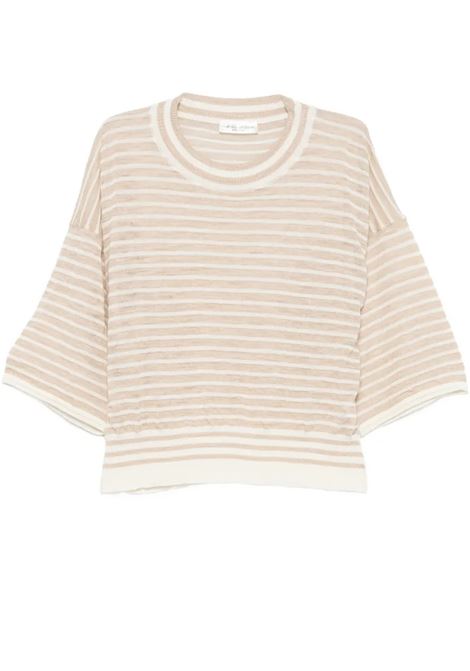 maglia mariniere donna beige e ecru ROBERTO COLLINA | 261FXA1802102